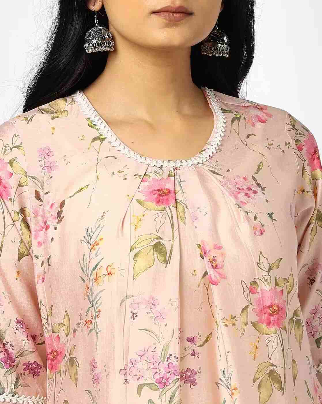 AVAASA MIX N' MATCH | Women Floral Print A-Line Kurta|3
