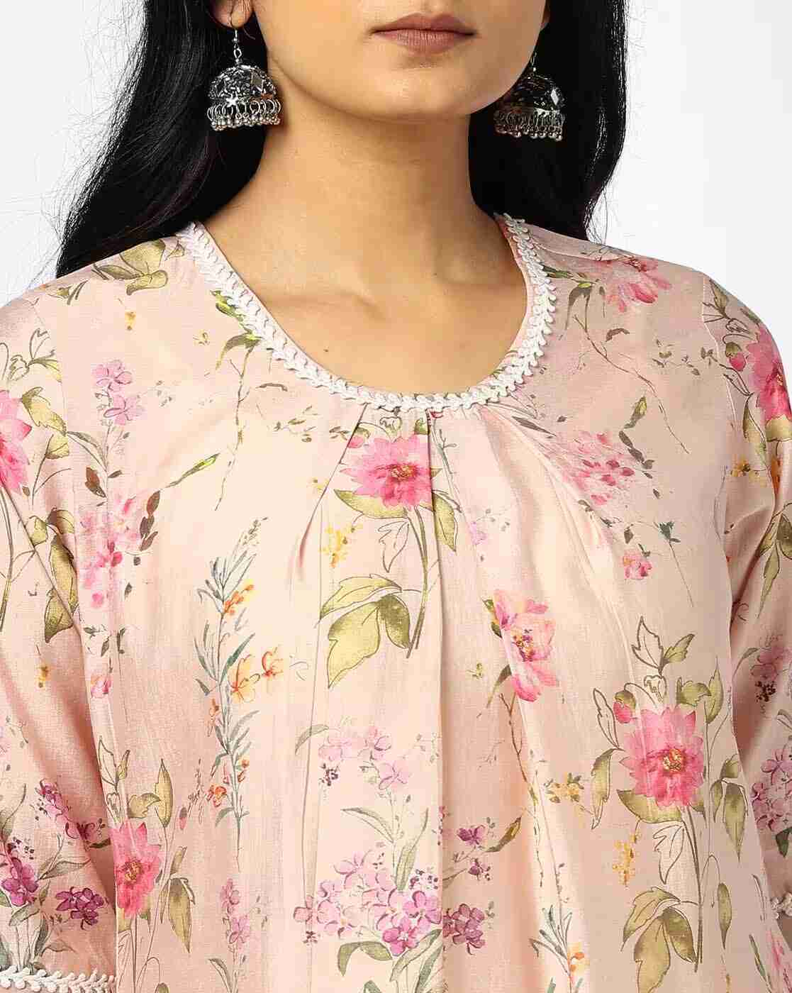 AVAASA MIX N' MATCH | Women Floral Print A-Line Kurta|3