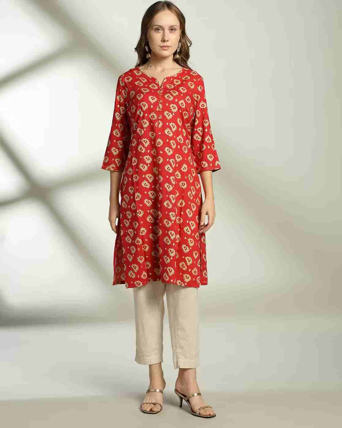 AVAASA MIX N' MATCH | Women Printed Straight Kurta|0
