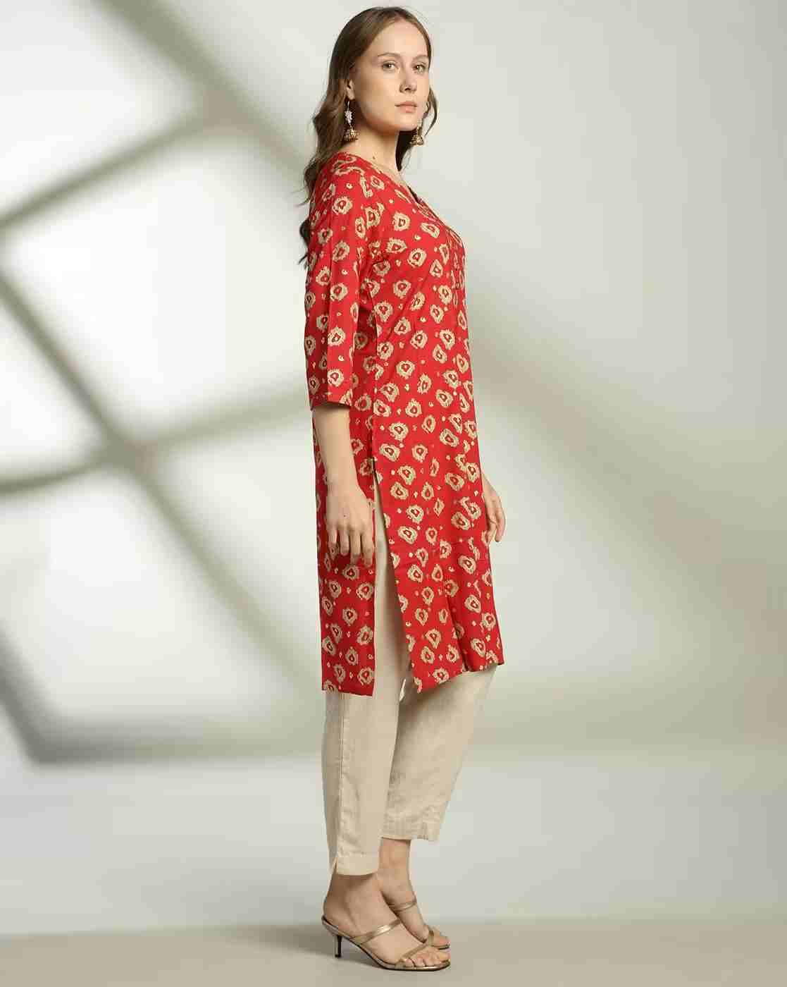 AVAASA MIX N' MATCH | Women Printed Straight Kurta|1