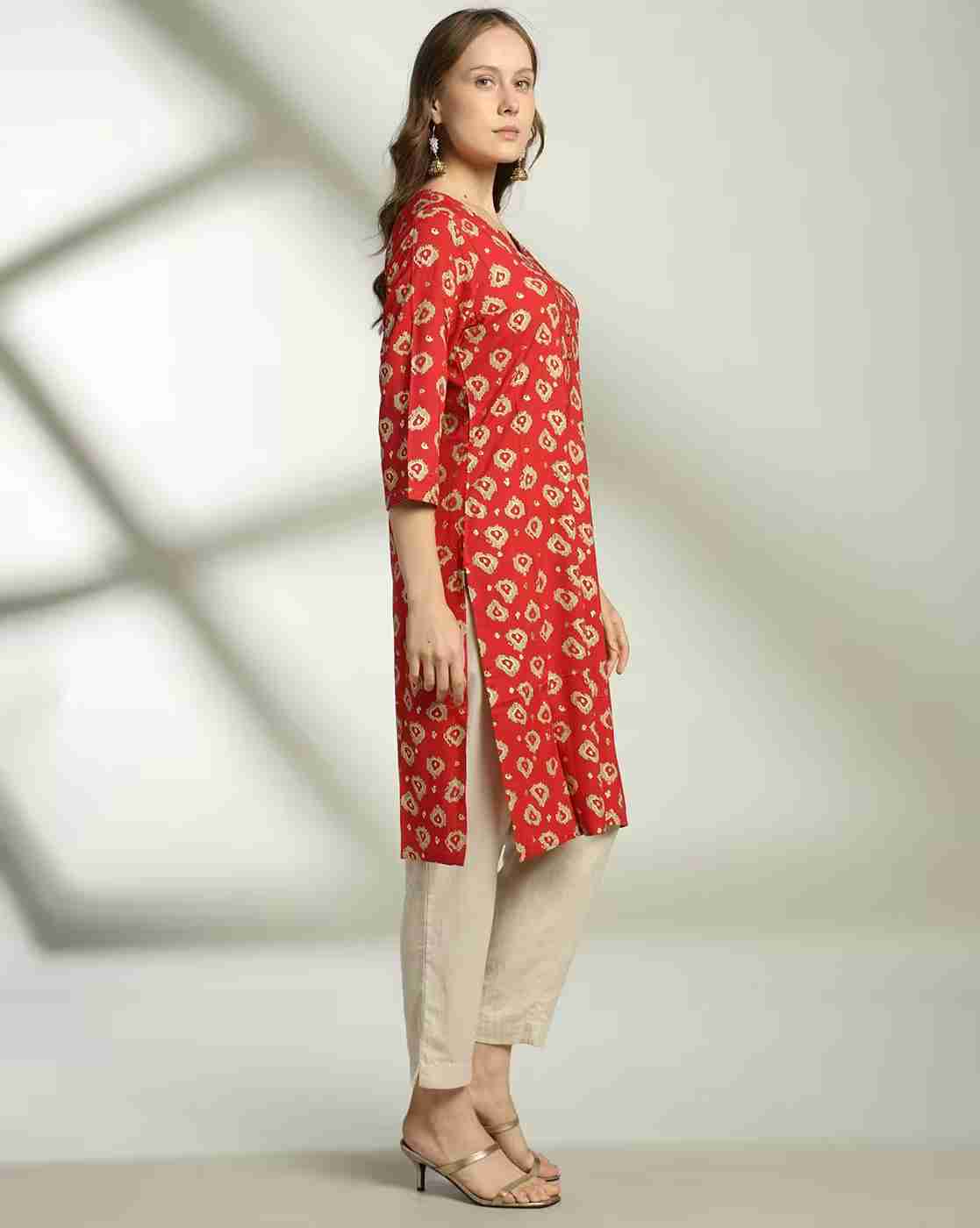 AVAASA MIX N' MATCH | Women Printed Straight Kurta|1