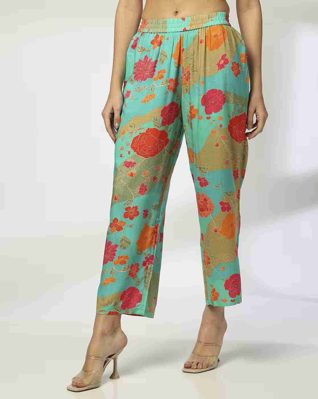 AVAASA MIX N' MATCH | Women Floral Print Straight Pants|0