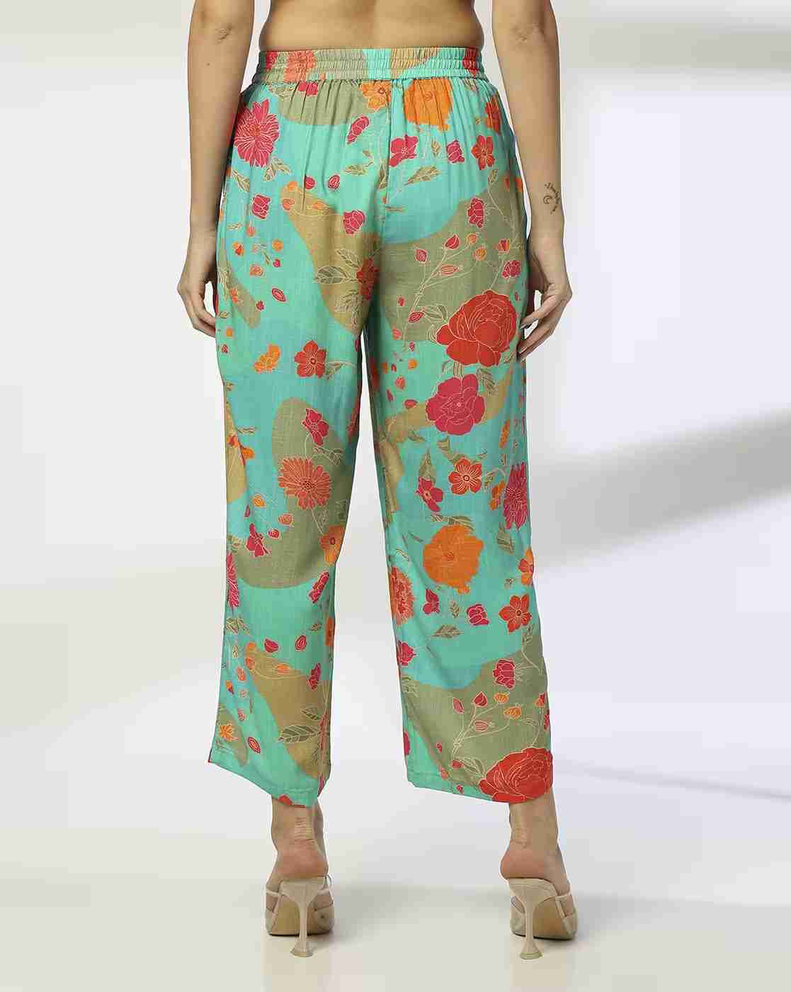 AVAASA MIX N' MATCH | Women Floral Print Straight Pants|2