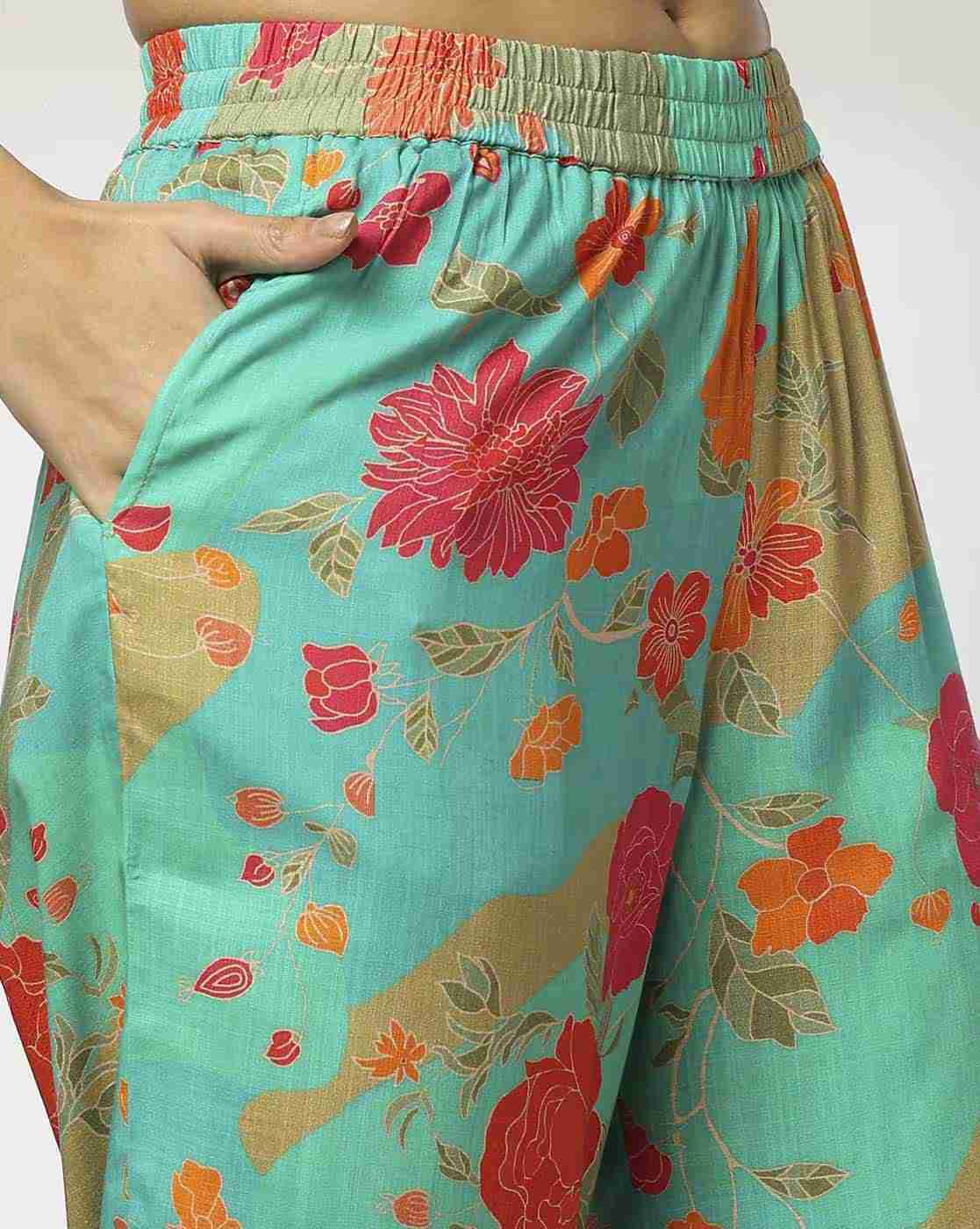AVAASA MIX N' MATCH | Women Floral Print Straight Pants|3