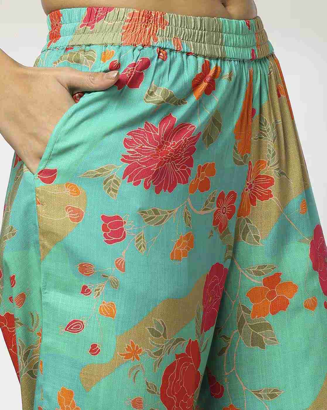 AVAASA MIX N' MATCH | Women Floral Print Straight Pants|3