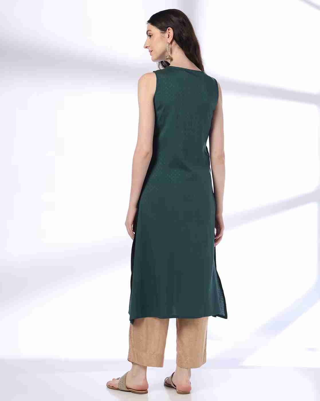 AVAASA MIX N' MATCH | Women Swiss-Dot Straight Kurta|2