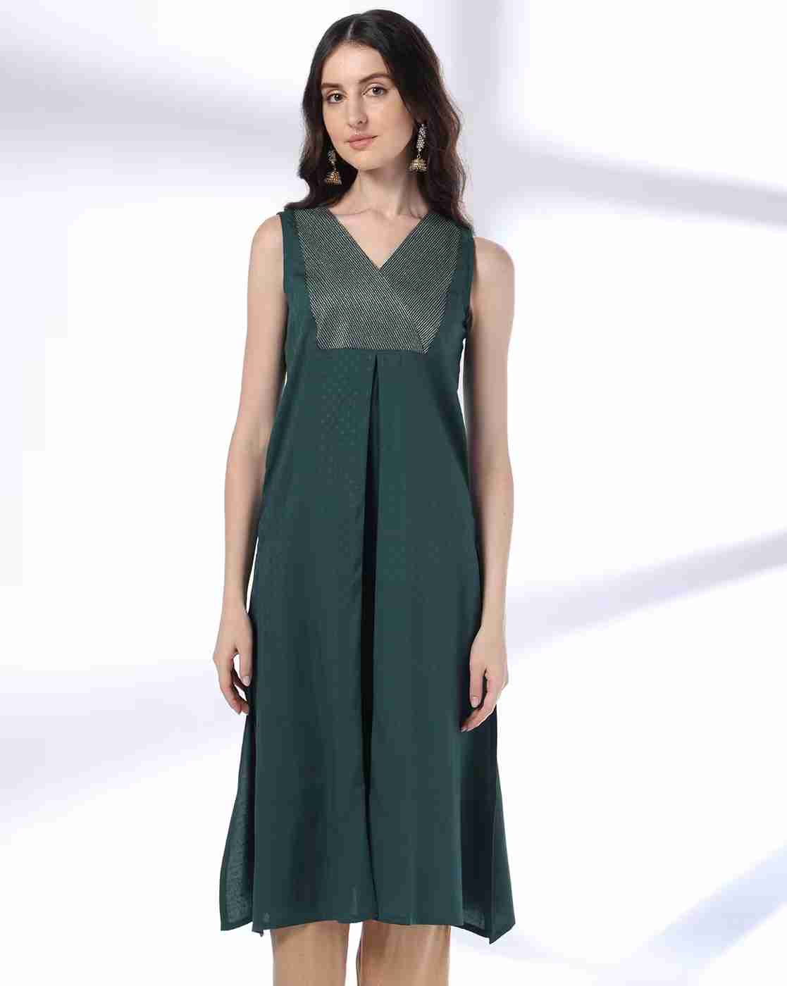 AVAASA MIX N' MATCH | Women Swiss-Dot Straight Kurta|3