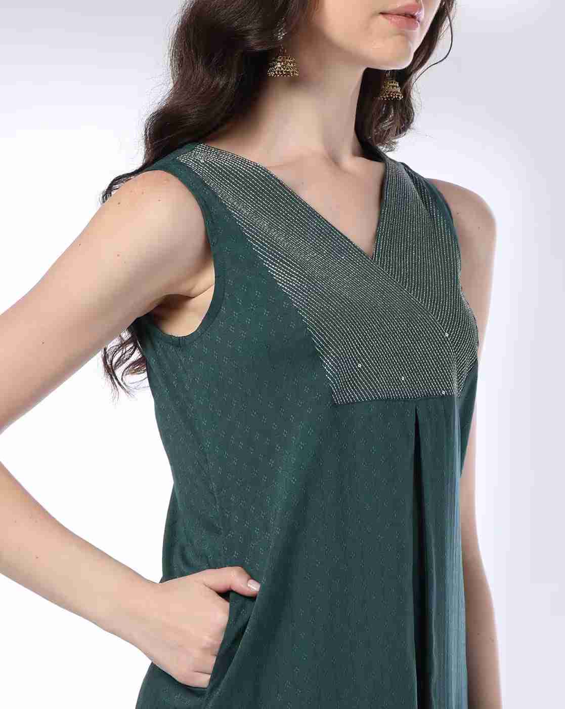 AVAASA MIX N' MATCH | Women Swiss-Dot Straight Kurta|4