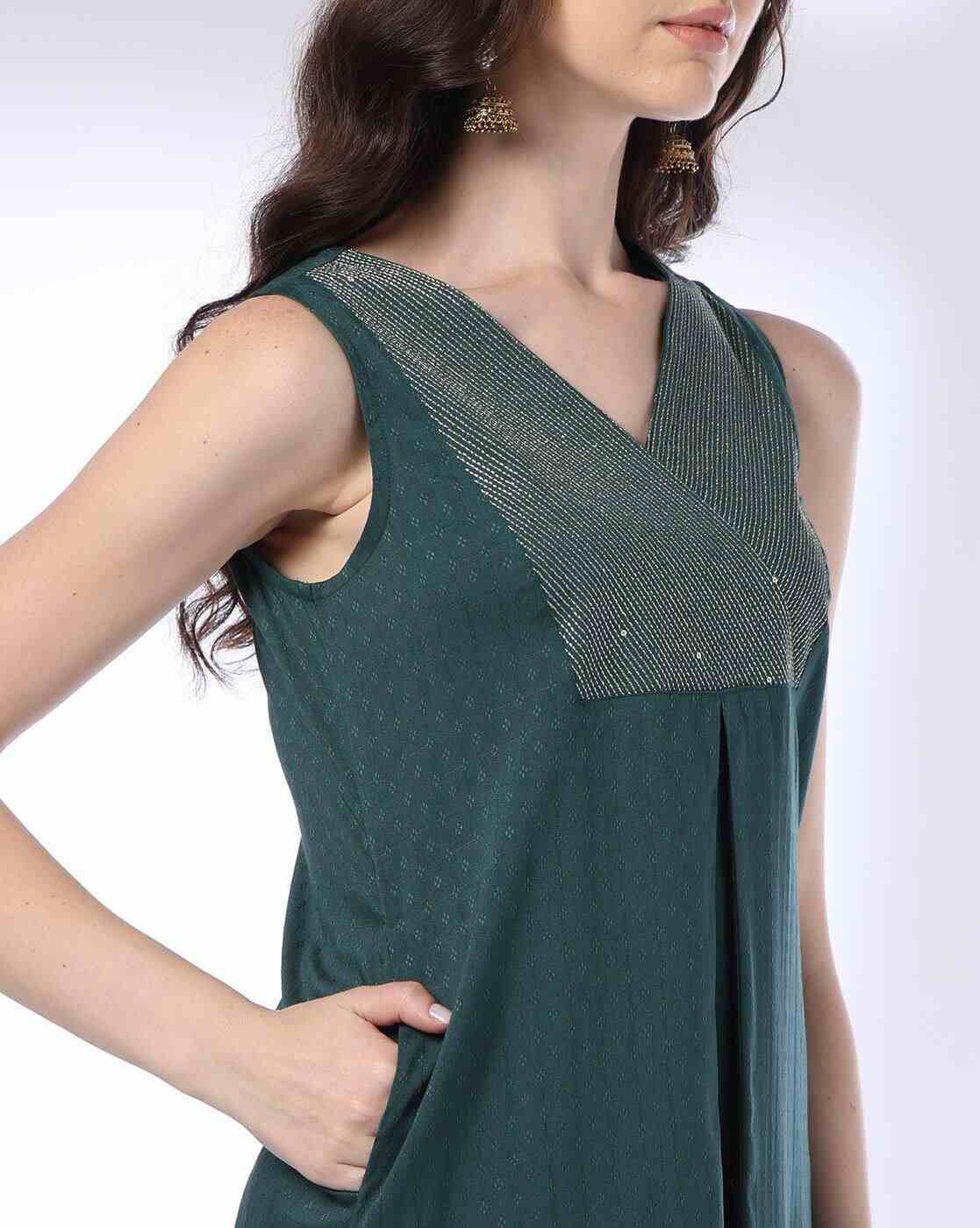 AVAASA MIX N' MATCH | Women Swiss-Dot Straight Kurta|4