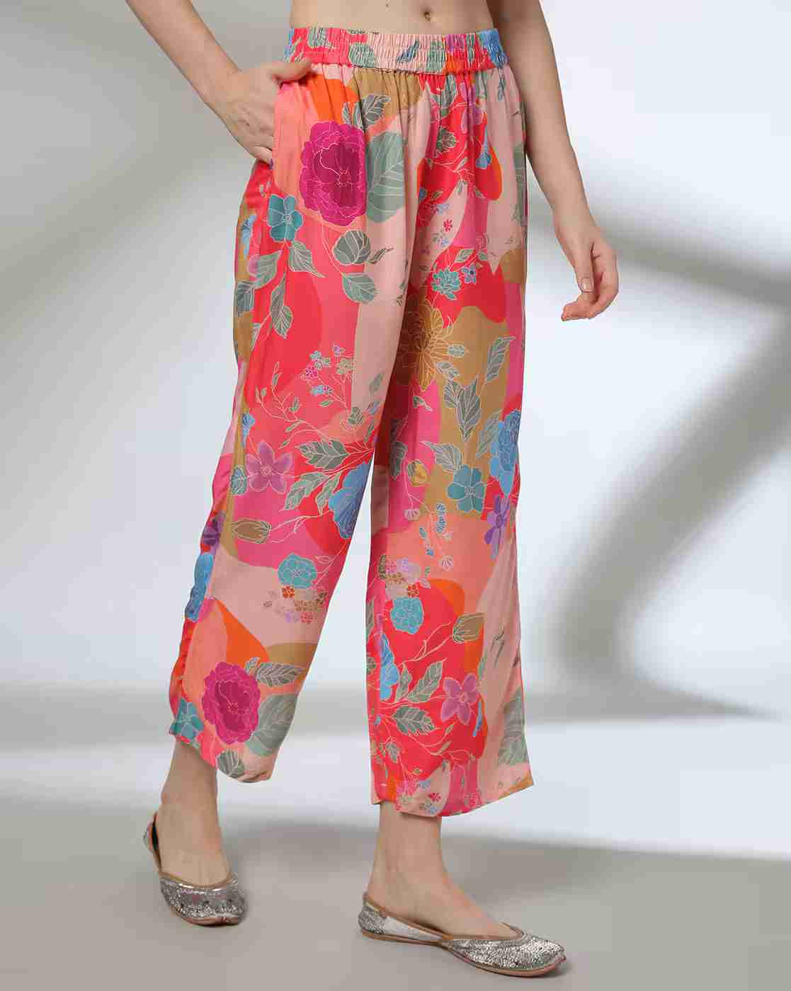 AVAASA MIX N' MATCH | Women Floral Print Palazzos|0