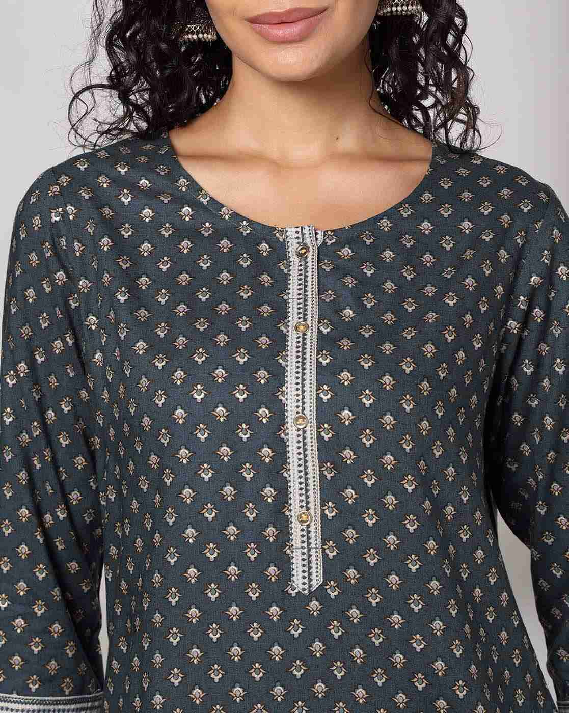 AVAASA MIX N' MATCH | Women Micro Print Straight Kurta|3