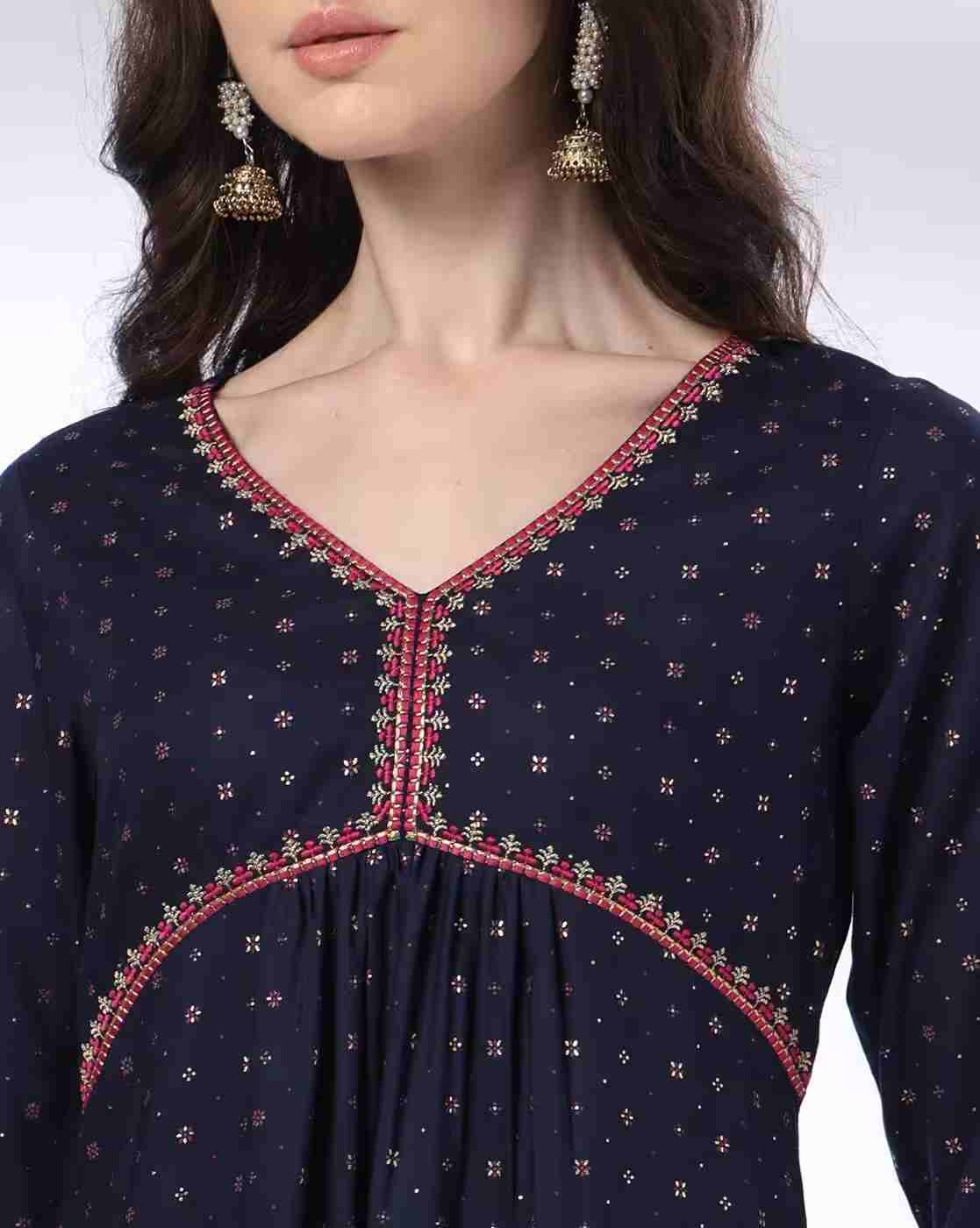 AVAASA MIX N' MATCH | Women Micro Print Straight Kurta with Pants|3