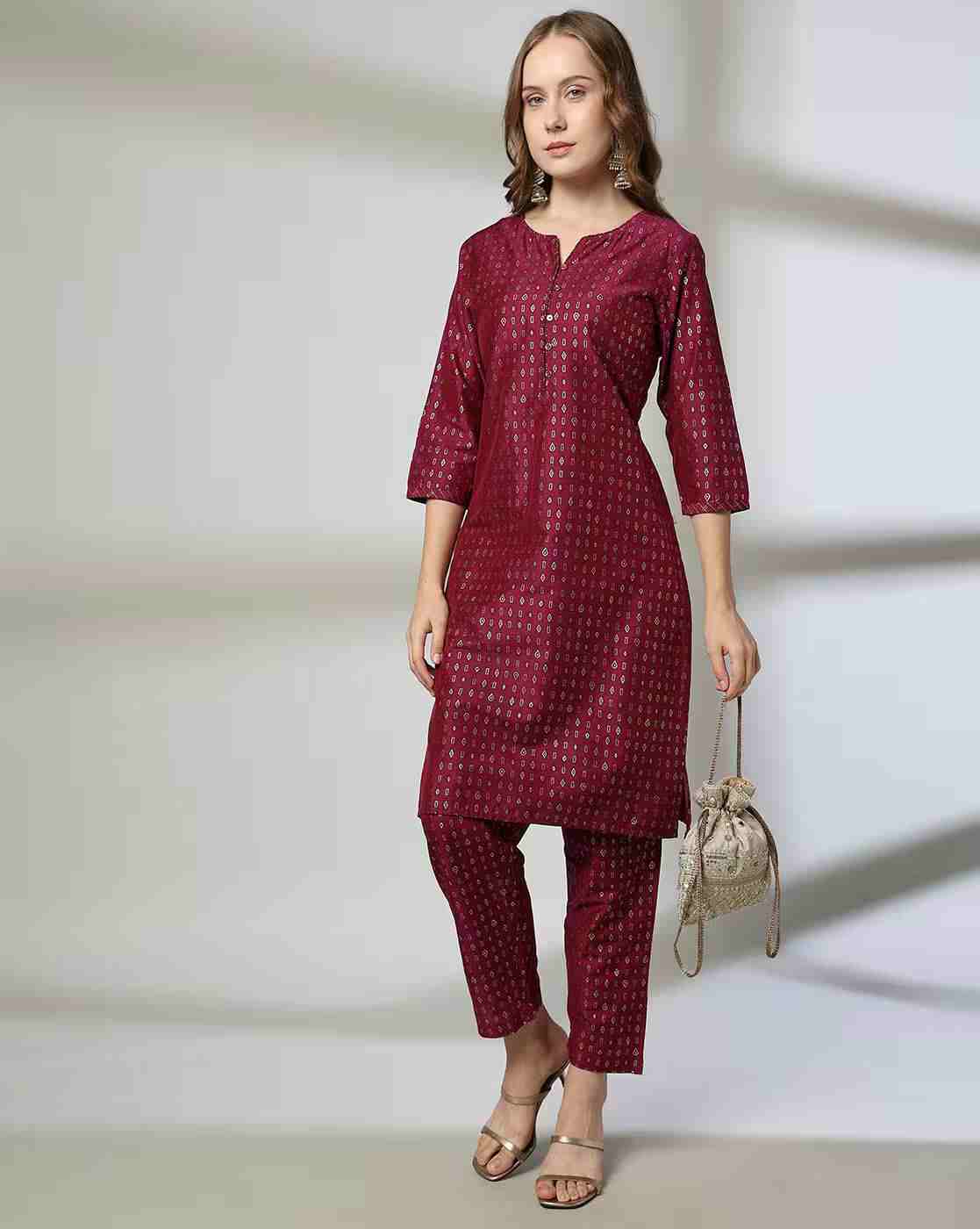AVAASA MIX N' MATCH | Women Printed Straight Kurta Suit Set|0