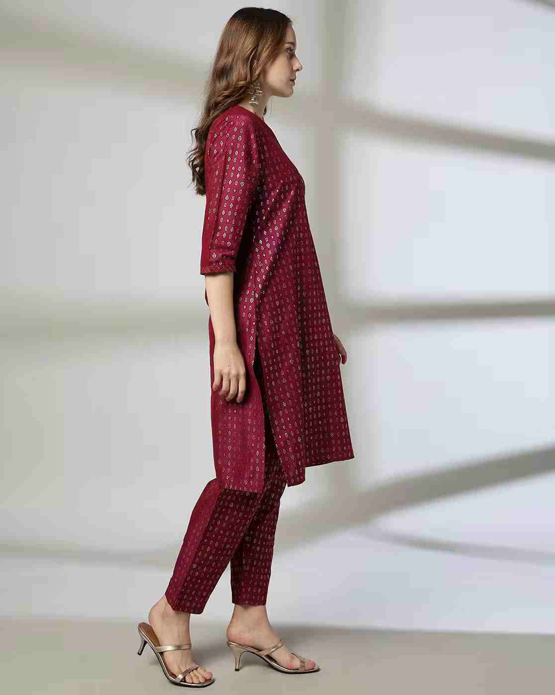 AVAASA MIX N' MATCH | Women Printed Straight Kurta Suit Set|1