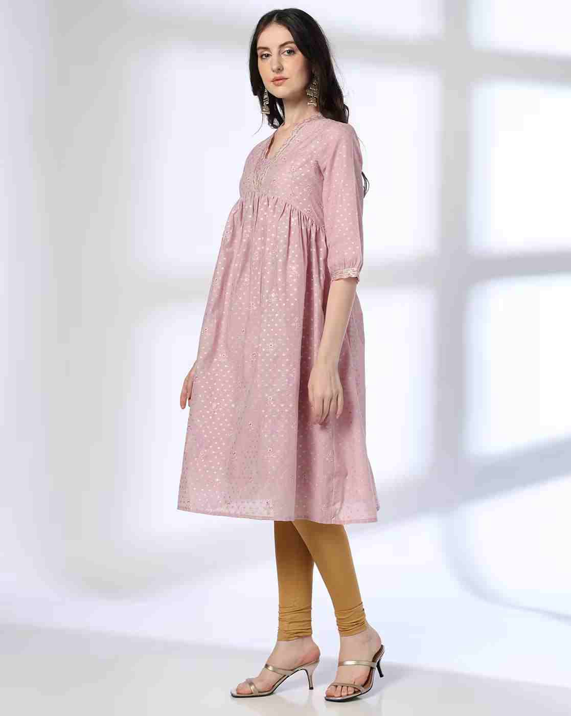 AVAASA MIX N' MATCH | Women Embroidered A-Line Kurta|1
