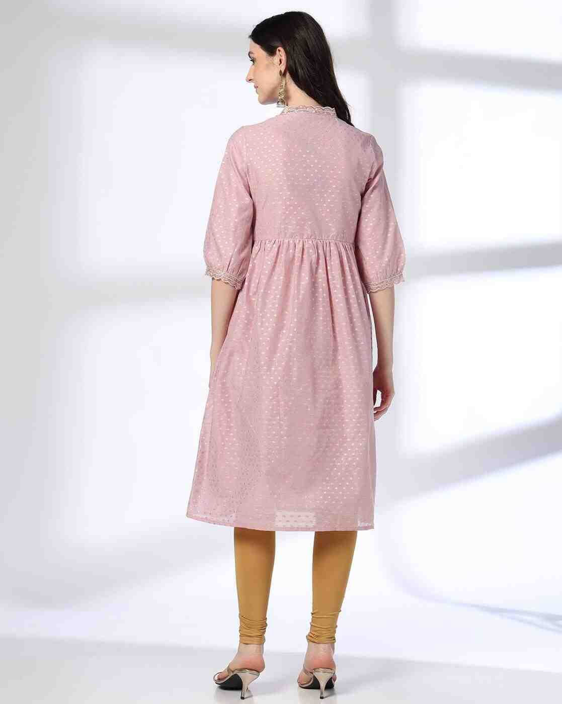 AVAASA MIX N' MATCH | Women Embroidered A-Line Kurta|2