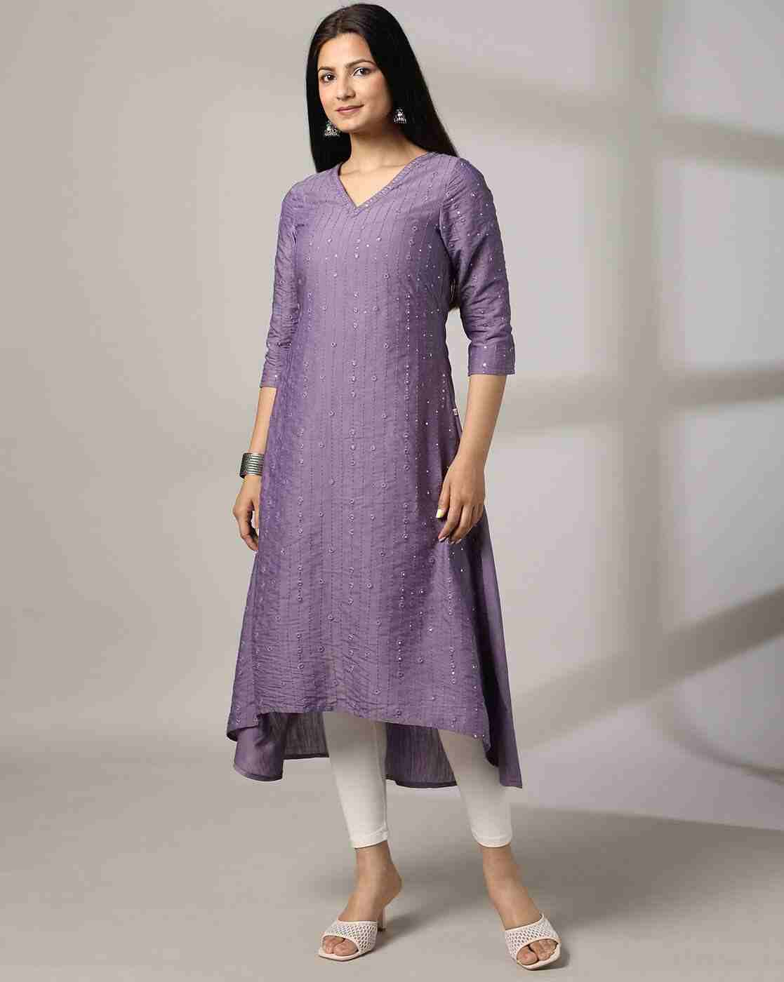 AVAASA MIX N' MATCH | Women Embroidered A-Line Kurta|0
