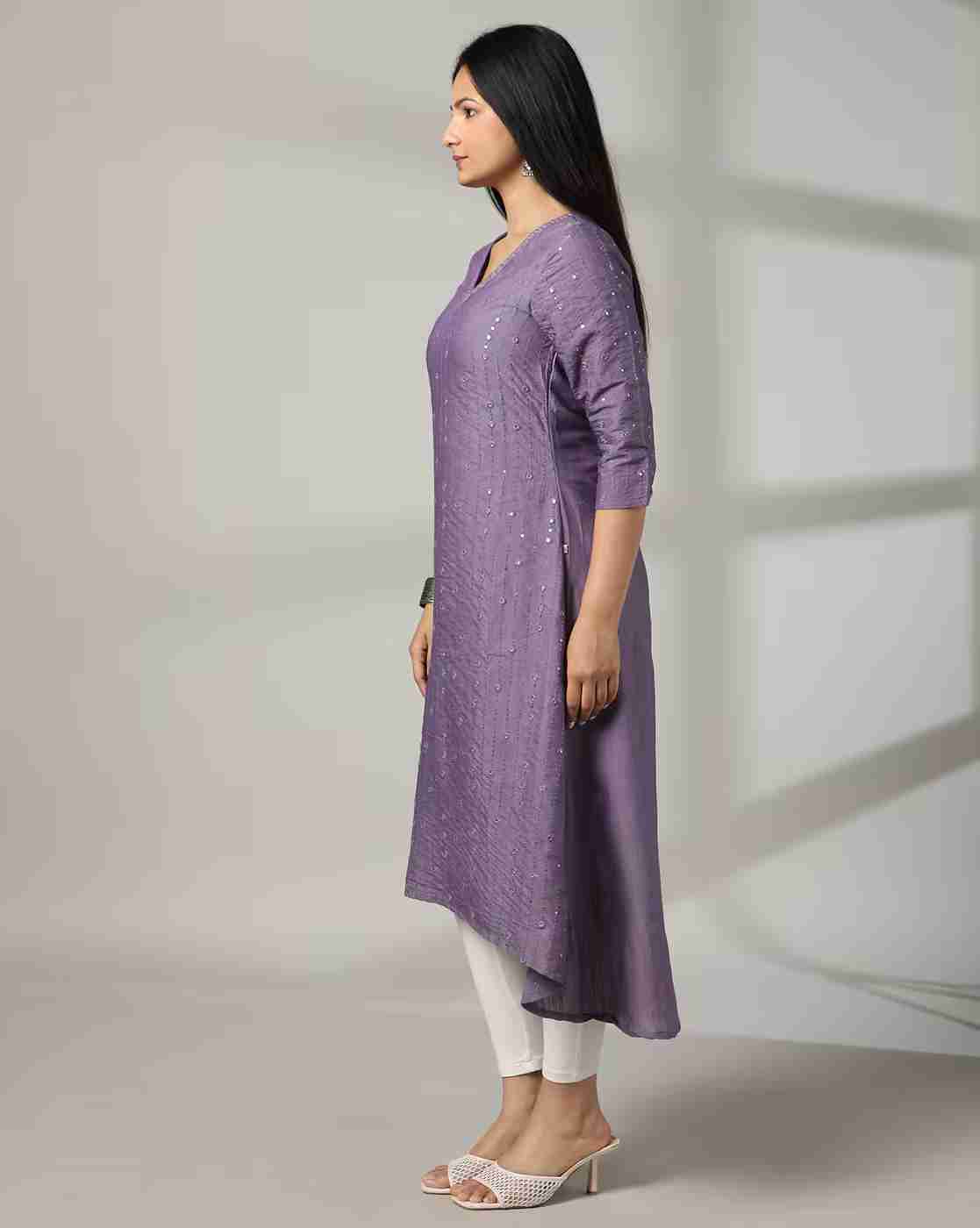 AVAASA MIX N' MATCH | Women Embroidered A-Line Kurta|1