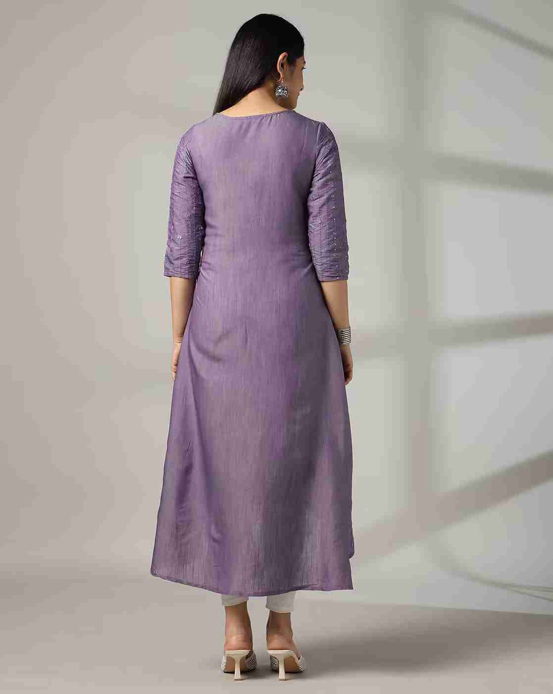 AVAASA MIX N' MATCH | Women Embroidered A-Line Kurta|2