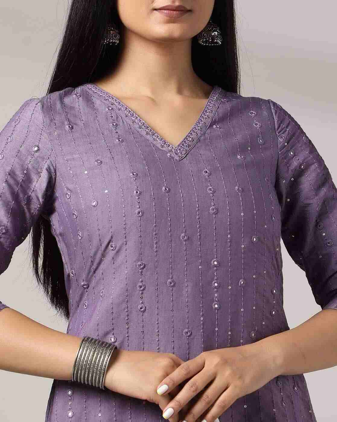 AVAASA MIX N' MATCH | Women Embroidered A-Line Kurta|3