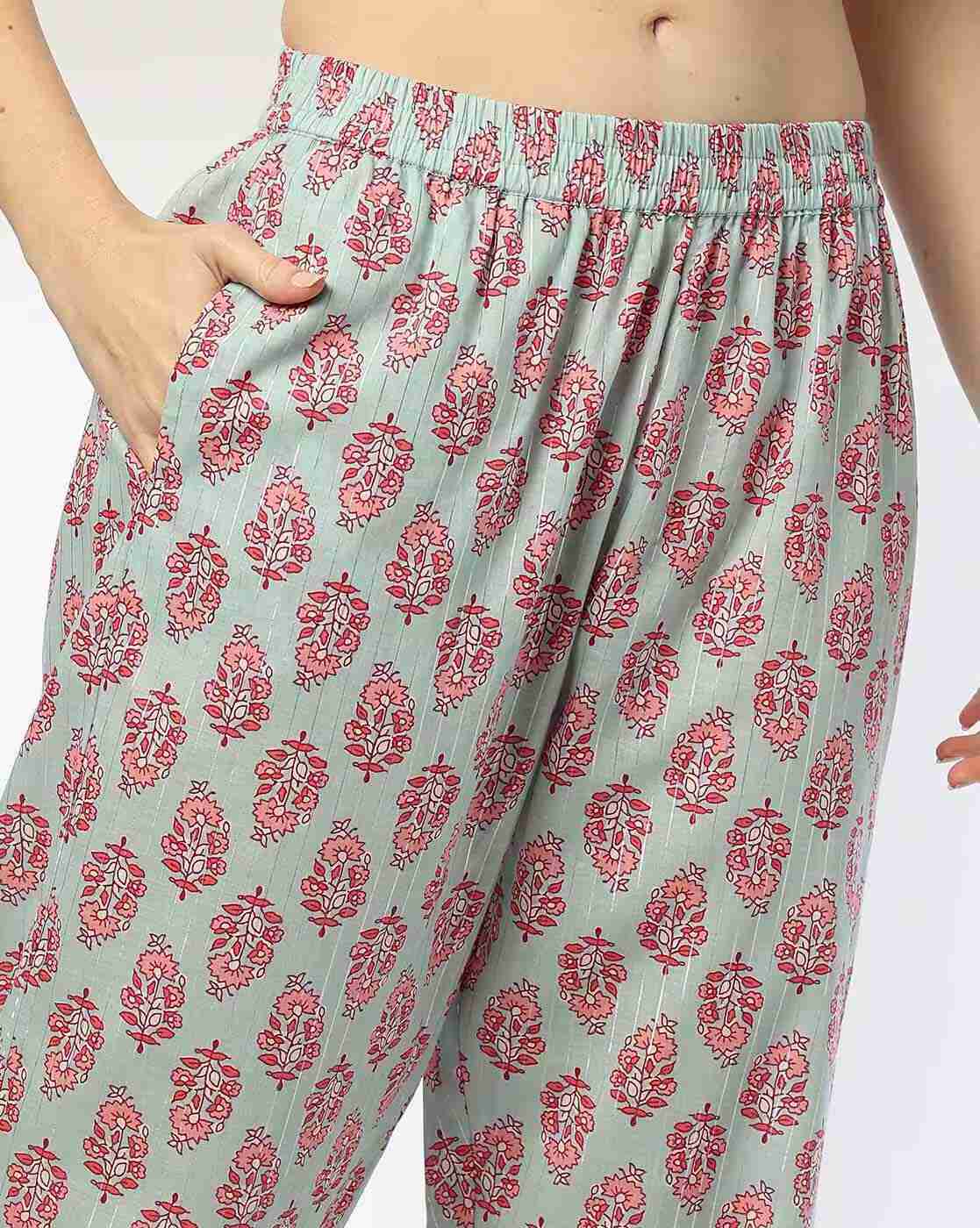 AVAASA MIX N' MATCH | Women Floral Print Straight Kurta & Pant Set|4
