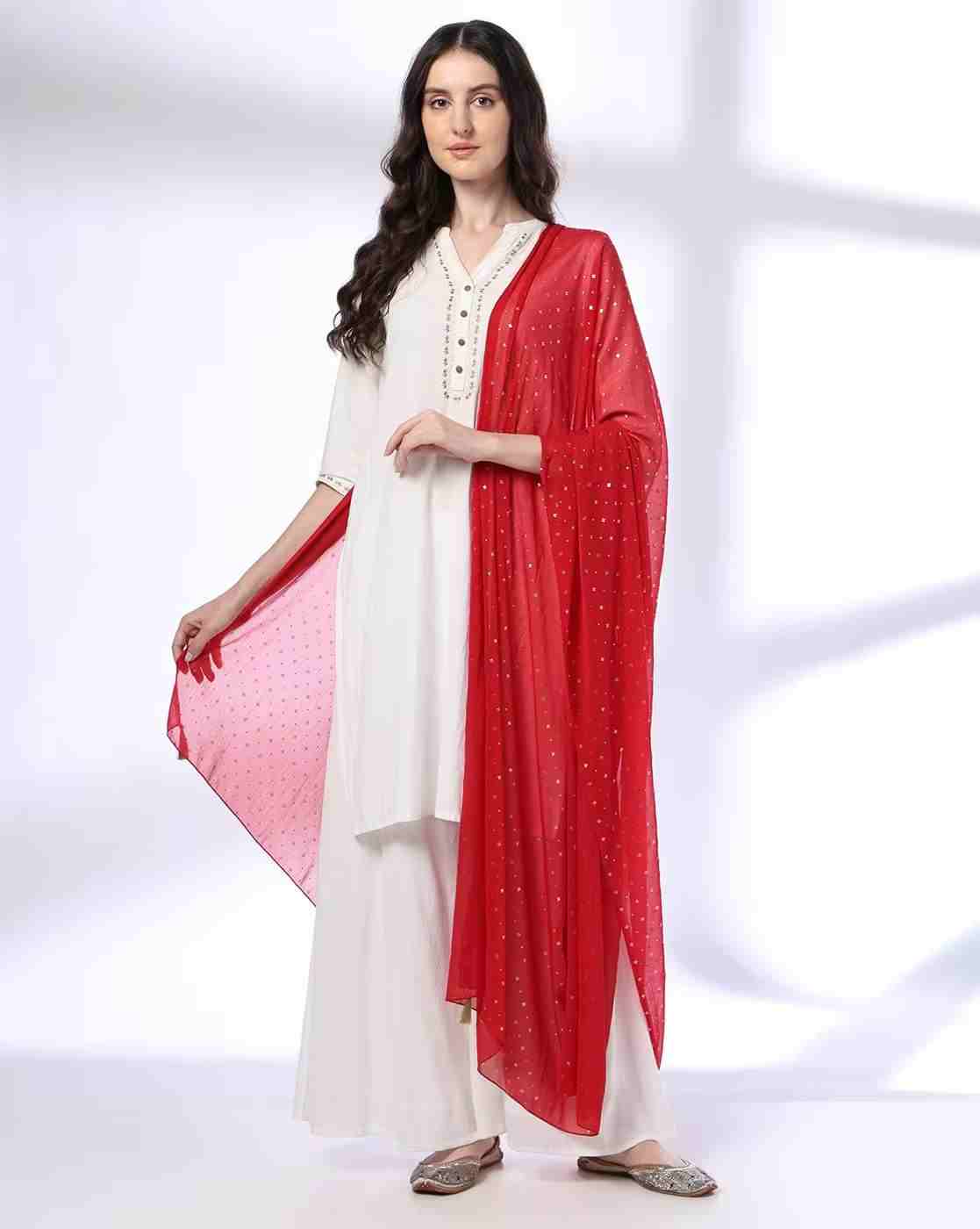 AVAASA MIX N' MATCH | Women Foil Print Dupatta|0