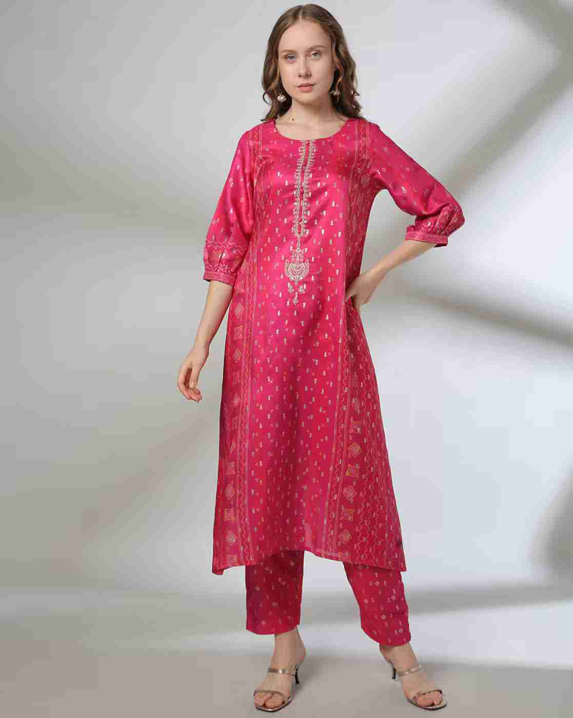 AVAASA MIX N' MATCH | Women Printed A-Line Kurta|0