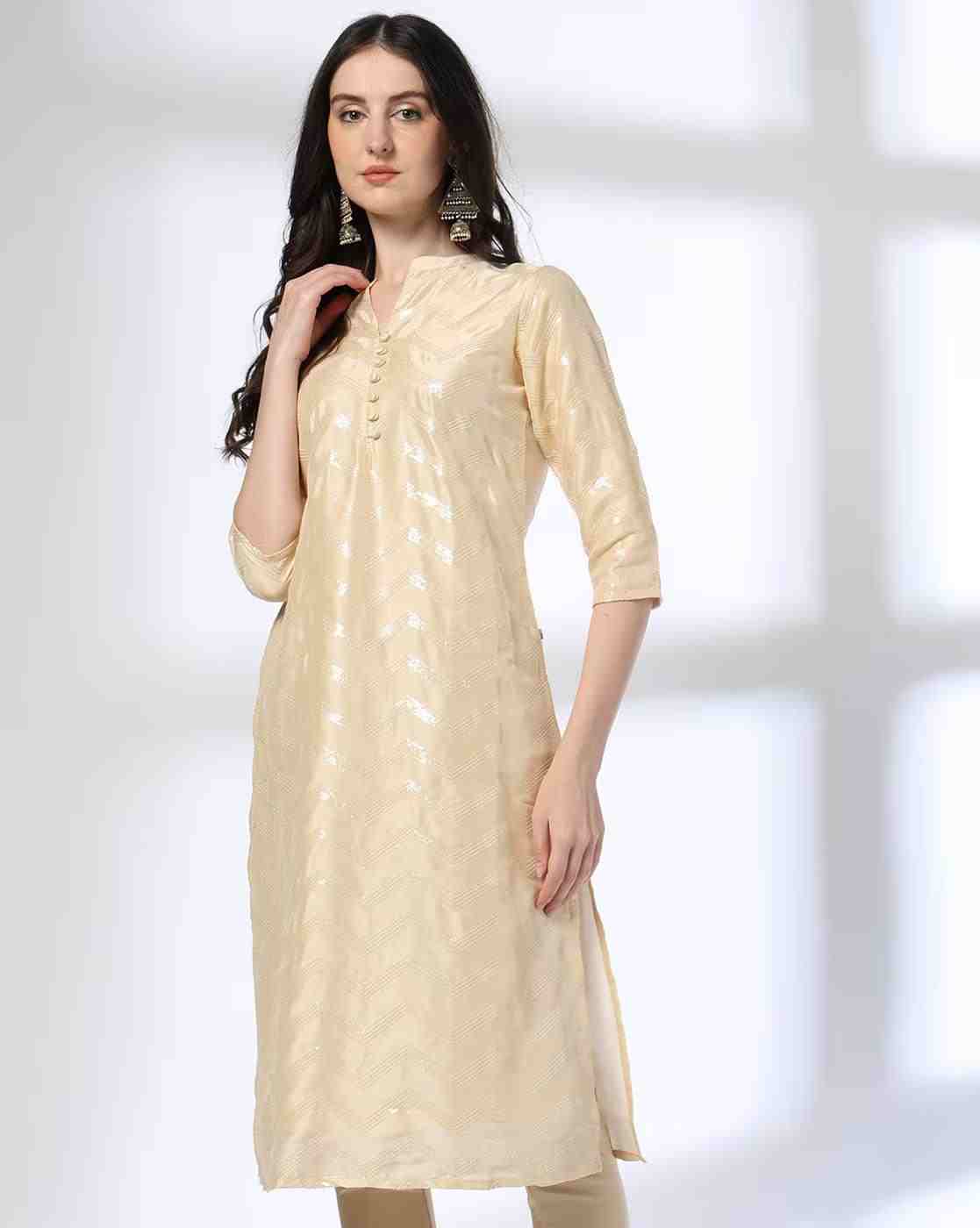 AVAASA MIX N' MATCH | Women Embroidered Straight Kurta|0