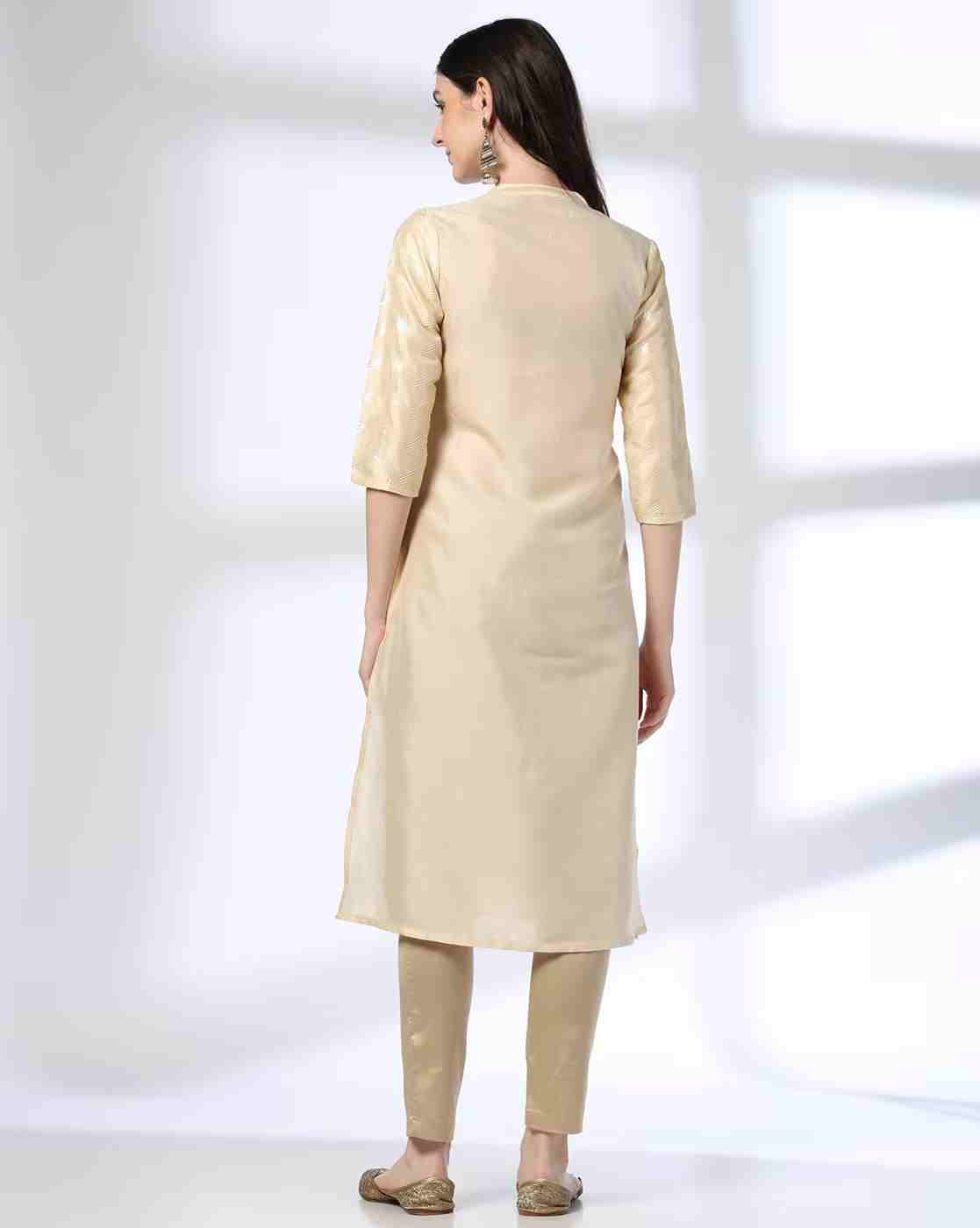 AVAASA MIX N' MATCH | Women Embroidered Straight Kurta|2