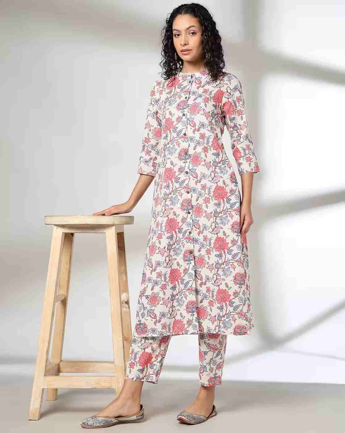 AVAASA MIX N' MATCH | Women Printed Straight Kurta Suit Set|0
