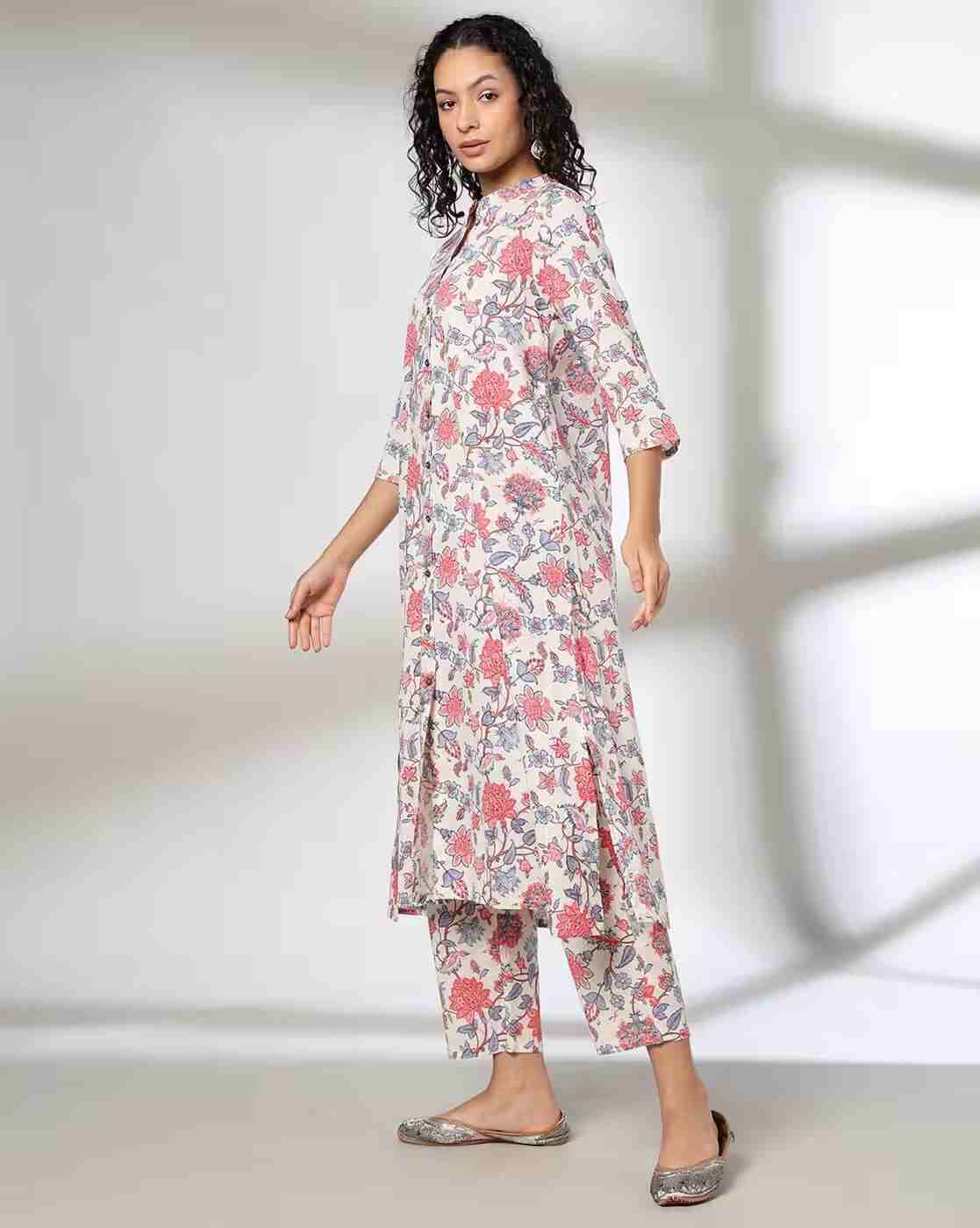AVAASA MIX N' MATCH | Women Printed Straight Kurta Suit Set|1