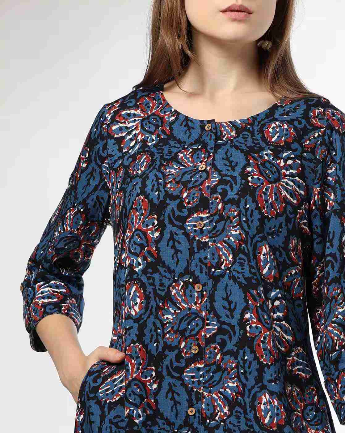 AVAASA MIX N' MATCH | Women Floral Print Straight Kurta & Pants Set|3
