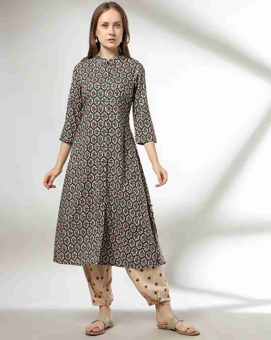 AVAASA MIX N' MATCH | Women Floral Print A-Line Kurta & Salwar Set|3