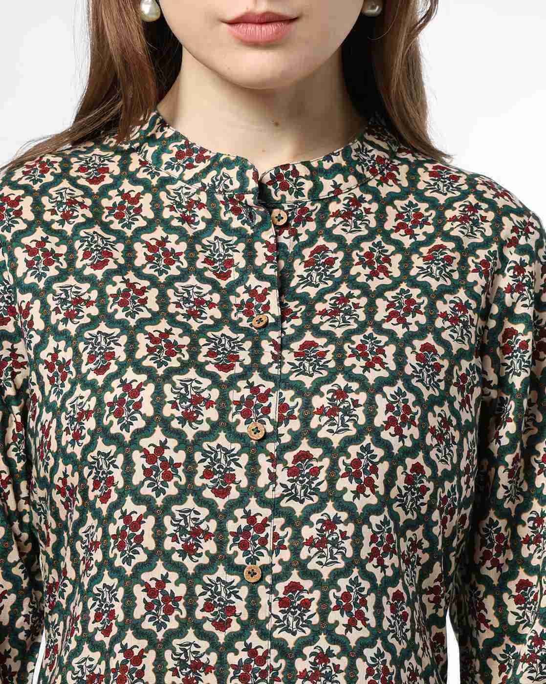 AVAASA MIX N' MATCH | Women Floral Print A-Line Kurta & Salwar Set|4