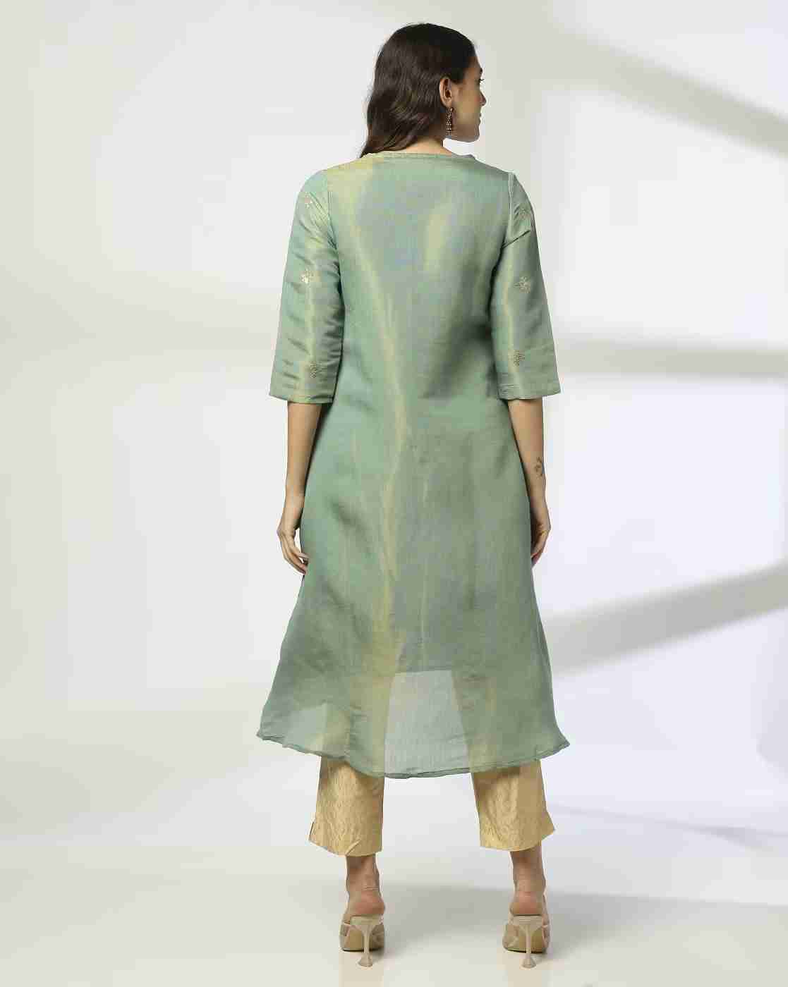 AVAASA MIX N' MATCH | Women Embellished High-Low A-Line Kurta|2