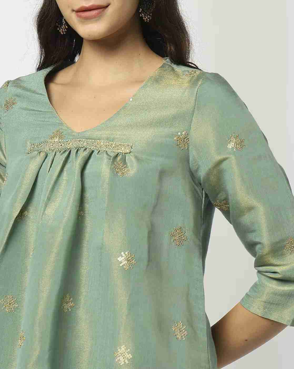AVAASA MIX N' MATCH | Women Embellished High-Low A-Line Kurta|3
