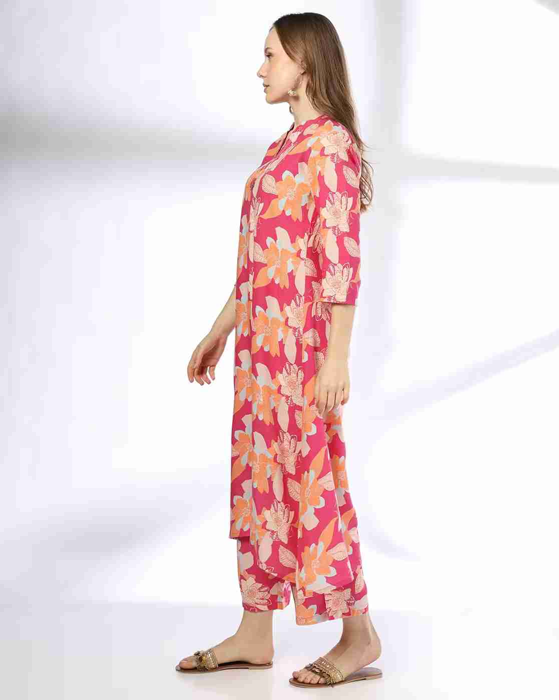 AVAASA MIX N' MATCH | Women Floral Print A-Line Kurta Set|1