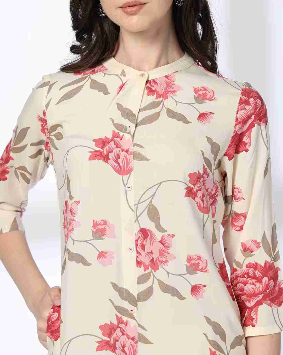 AVAASA MIX N' MATCH | Women Floral Print Straight Kurta|3
