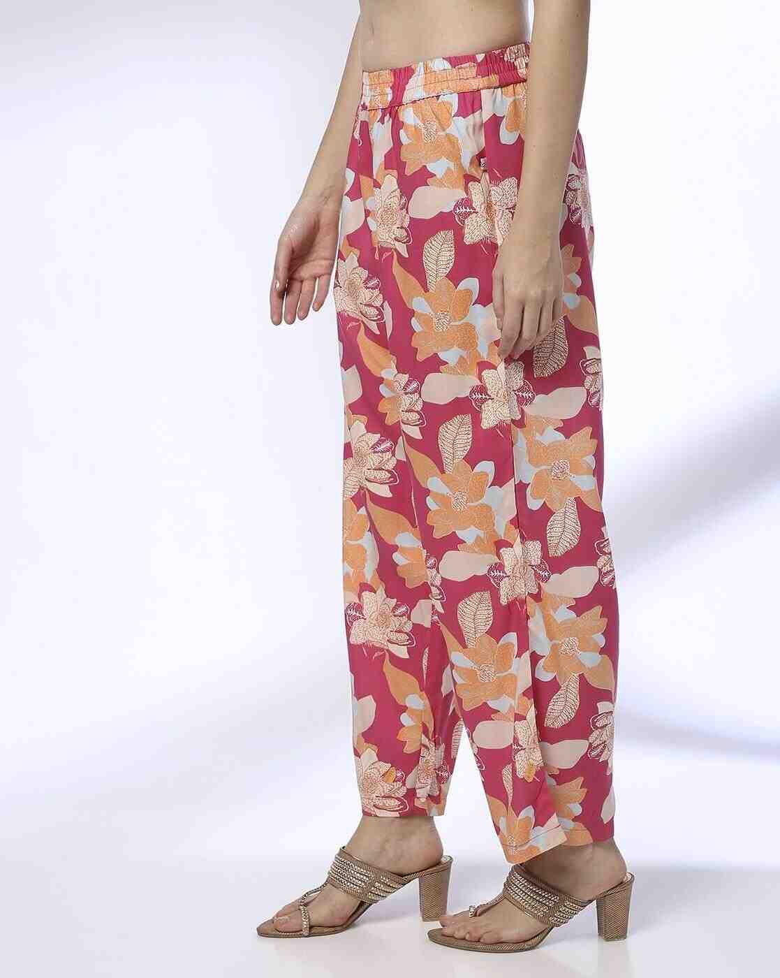 AVAASA MIX N' MATCH | Women Floral Print Flat-Front Pants|1