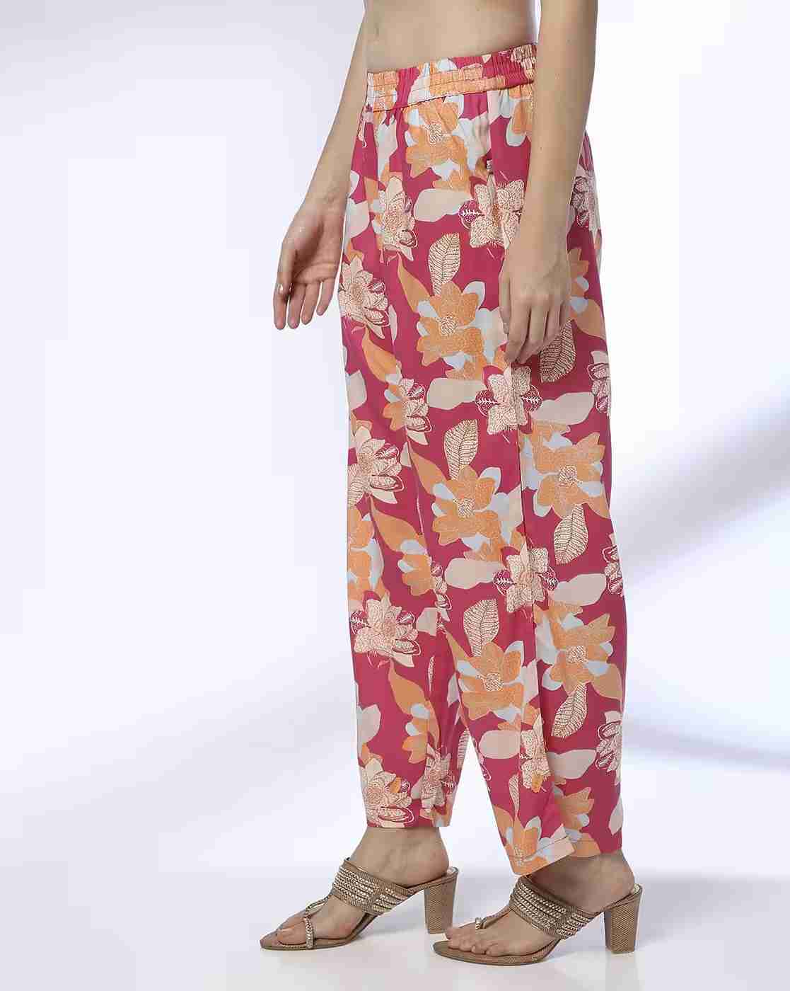 AVAASA MIX N' MATCH | Women Floral Print Flat-Front Pants|1