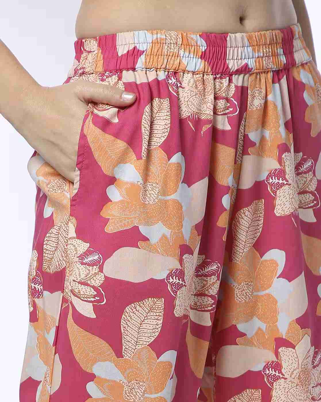 AVAASA MIX N' MATCH | Women Floral Print Flat-Front Pants|3