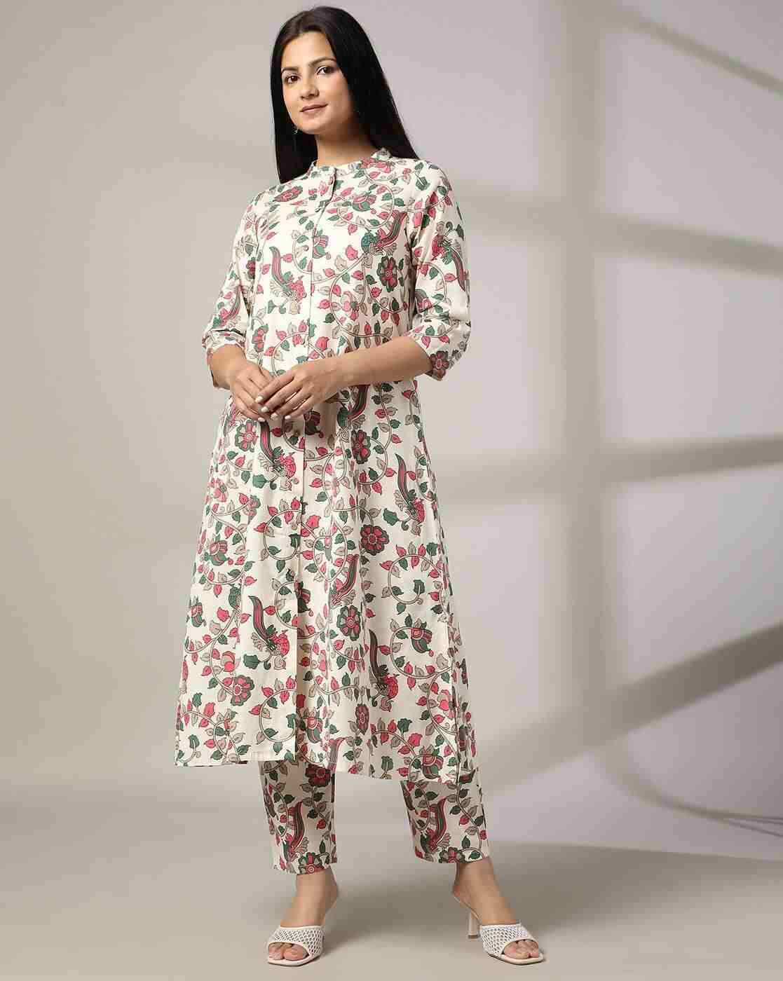 AVAASA MIX N' MATCH | Women Floral Print A-Line Kurta & Salwar Set|3