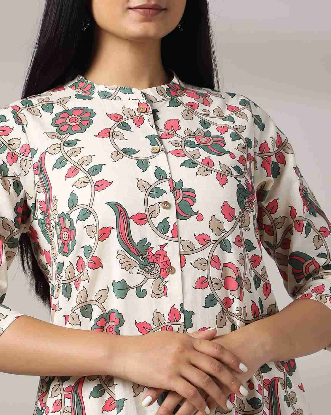 AVAASA MIX N' MATCH | Women Floral Print A-Line Kurta & Salwar Set|4
