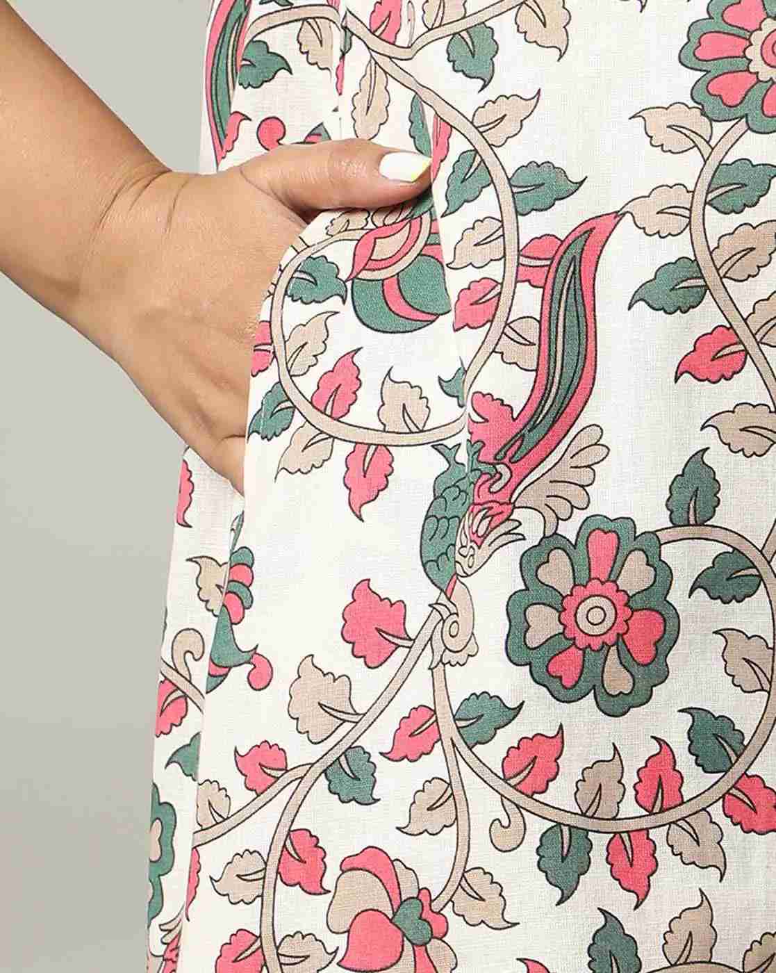 AVAASA MIX N' MATCH | Women Floral Print A-Line Kurta & Salwar Set|5