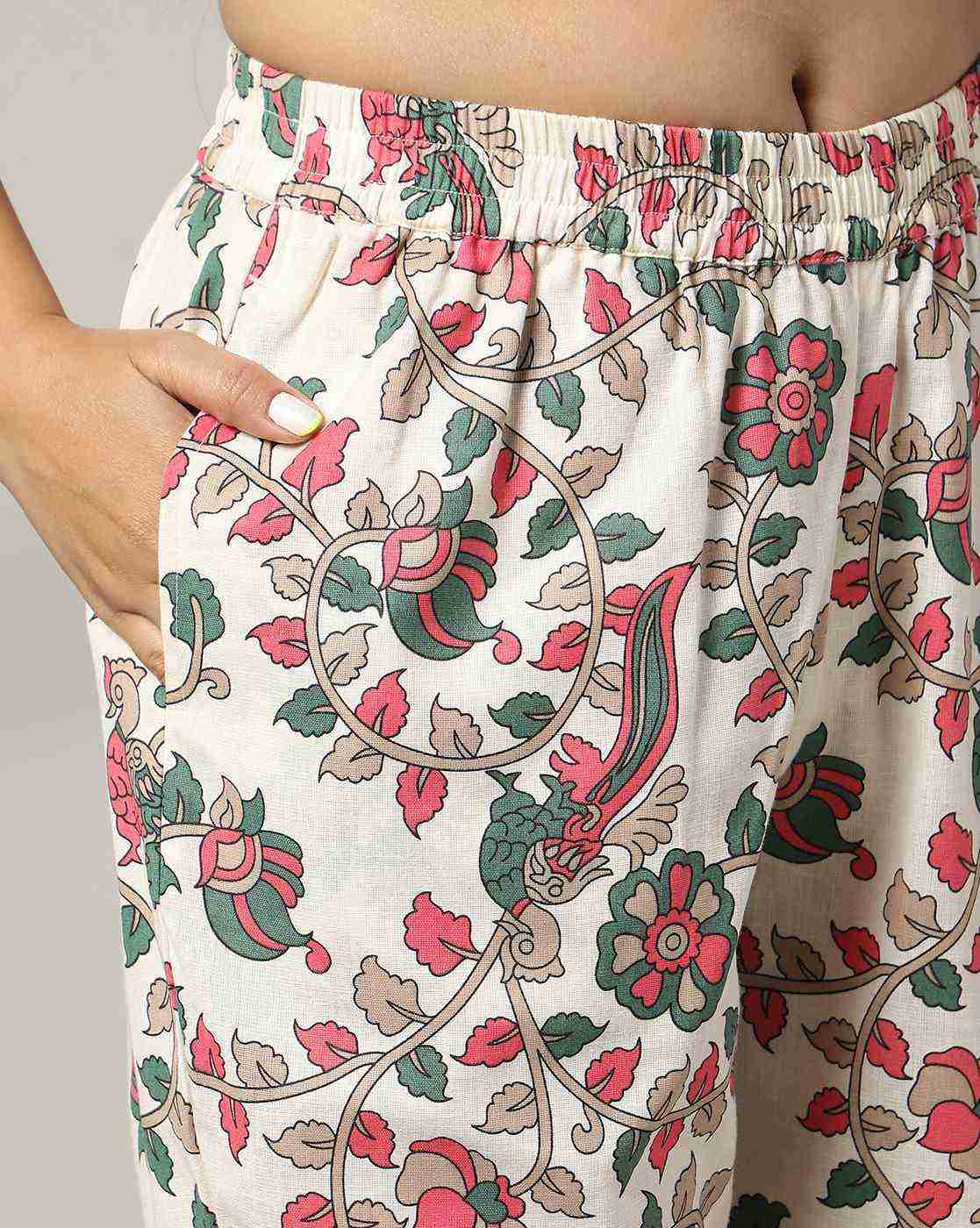 AVAASA MIX N' MATCH | Women Floral Print A-Line Kurta & Salwar Set|6