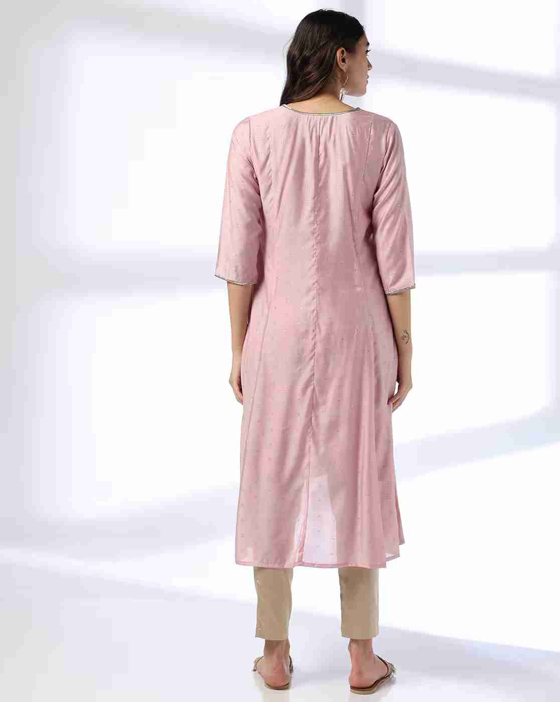 AVAASA MIX N' MATCH | Women Printed A-Line Kurta with Asymmetric Hem|2