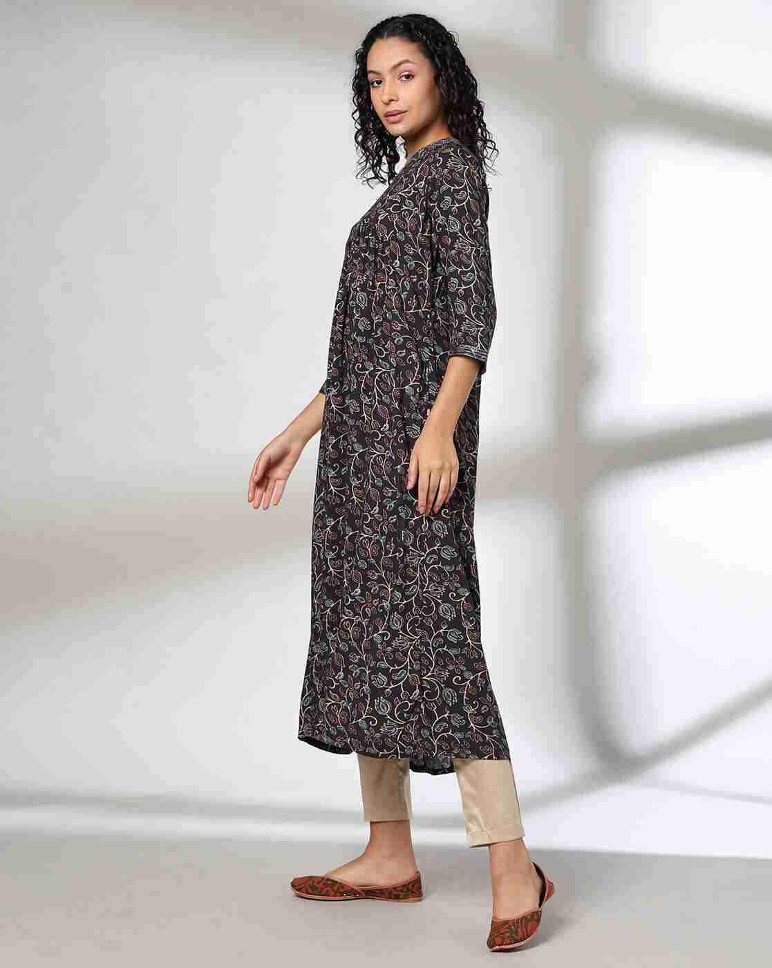 AVAASA MIX N' MATCH | Women Printed A-Line Kurta|1