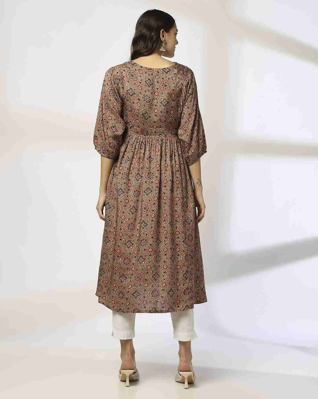 AVAASA MIX N' MATCH | Women Printed A-Line Kurta|2