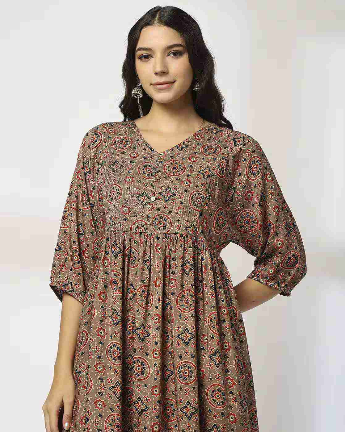 AVAASA MIX N' MATCH | Women Printed A-Line Kurta|3
