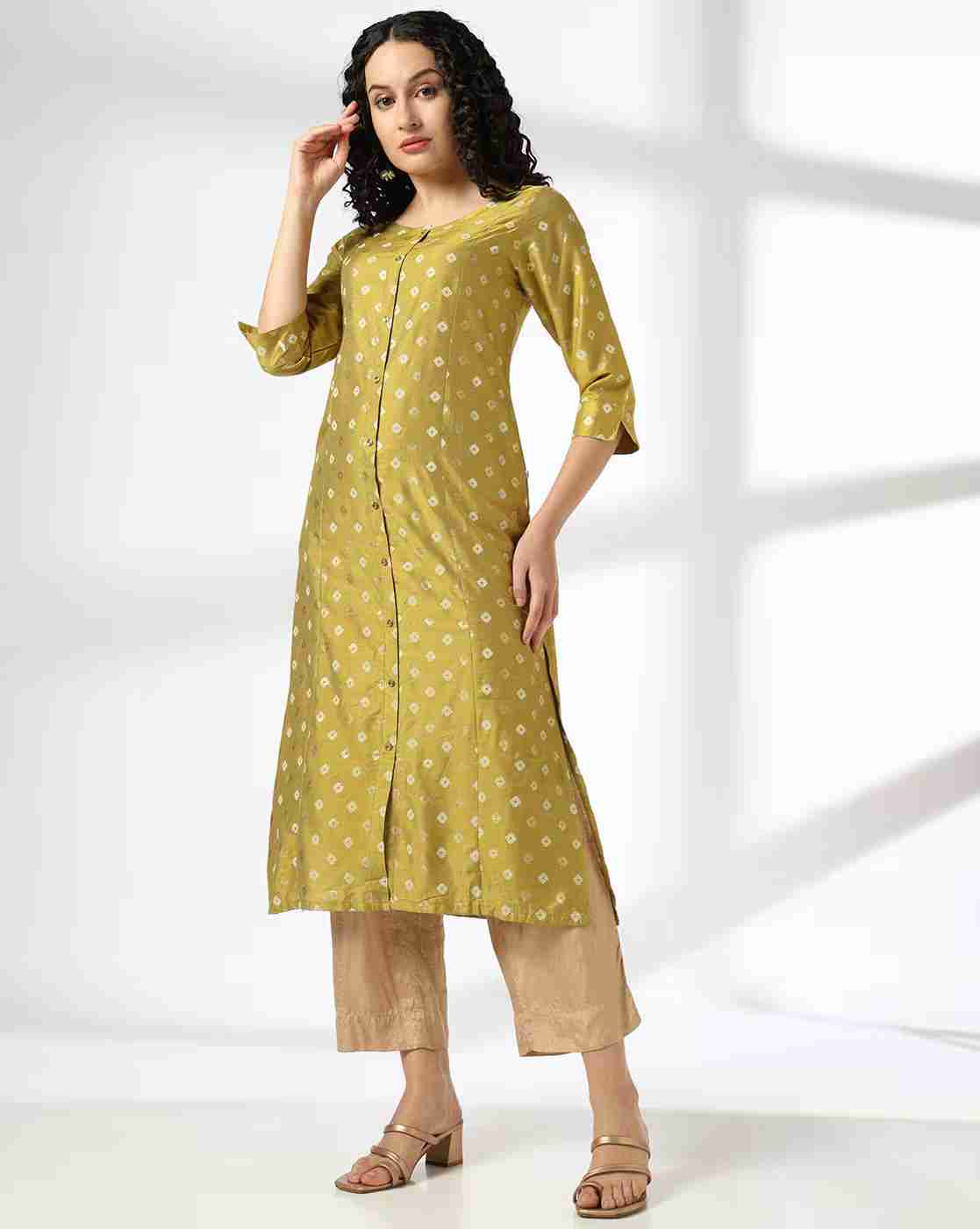 AVAASA MIX N' MATCH | Women Geometric Print Straight Kurta|0